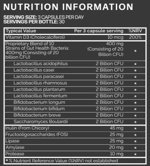 Biotics 8 Supplement Facts