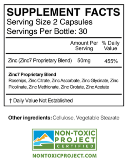 Zinc7 supplement facts